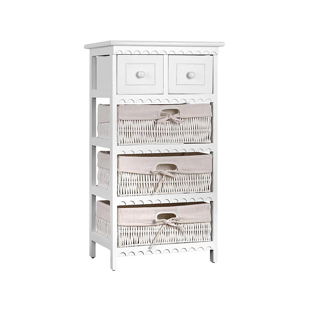 3 Basket Storage Drawers - White - Nurns