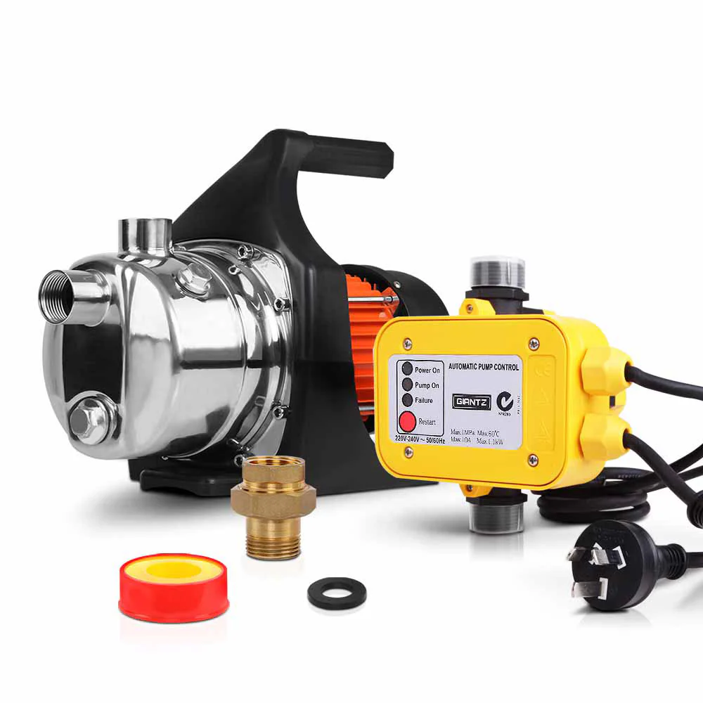 1500W High Pressure Garden Water Pump with Auto Controller - Yellow - Nurns