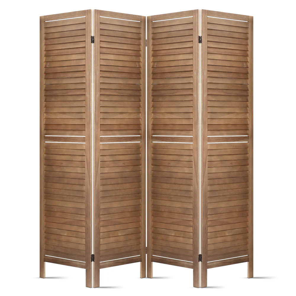 4 Panel Room Divider Screen 160x170cm - Oak - Nurns