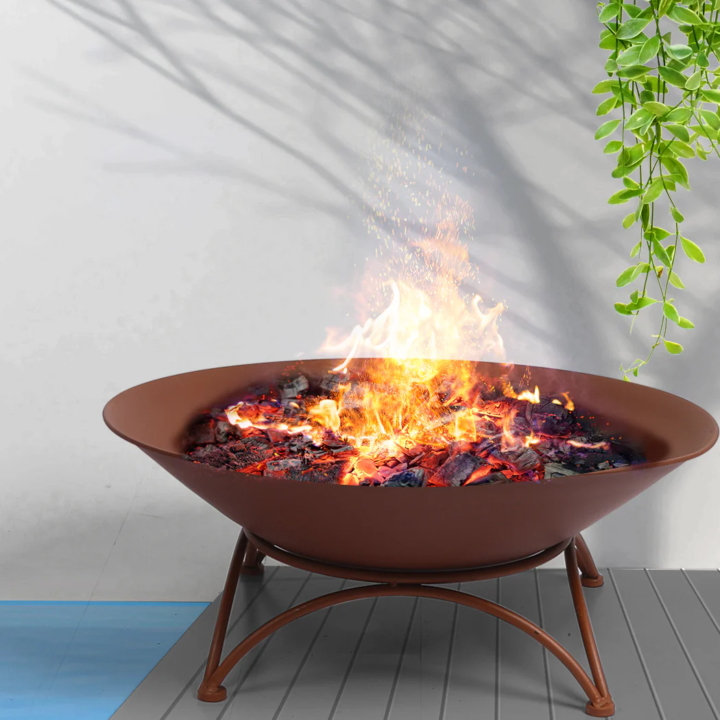 2 IN 1 Fire Pit Outdoor Pits Bowl Steel Firepit Garden Patio Fireplace Heater - Nurns