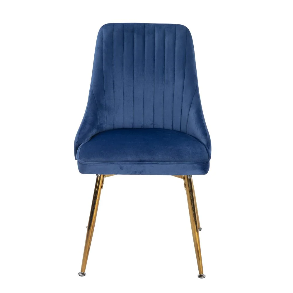 5-Piece Elvio Blue Dining Table & Chair Set Rectangular Velvet - Nurns