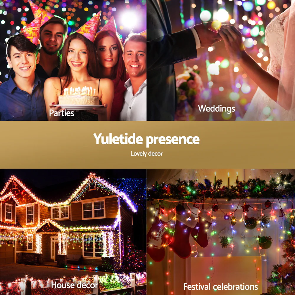 32M Christmas Lights Solar Icicle String Light 960 LED - Multi-coloured - Nurns