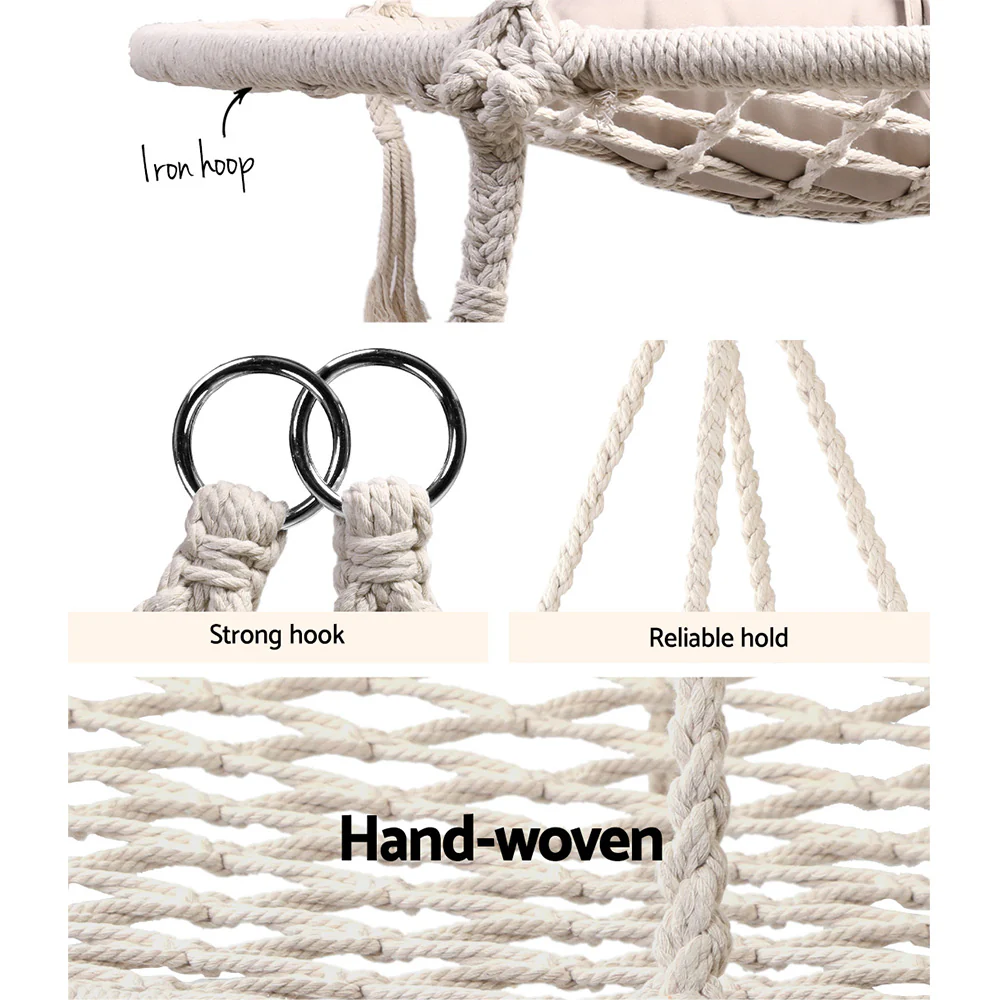 100cm Hammock Chair with Stand Nest Web Outdoor Swing - Nurns