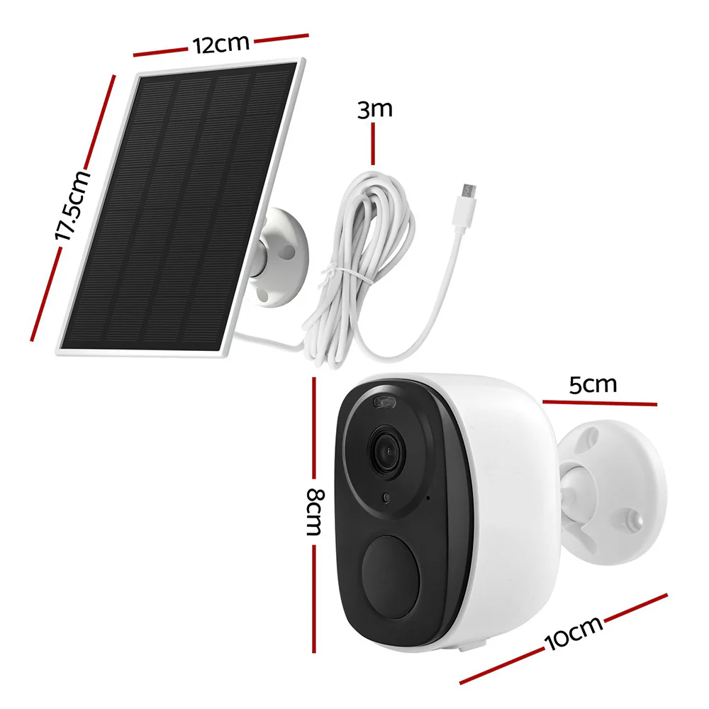 3MP Solar Security Camera - White - Nurns