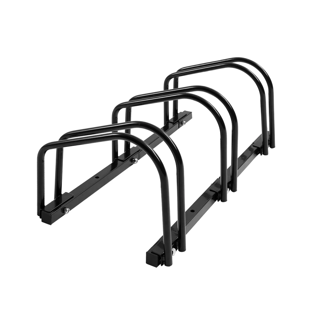3 Bike Floor Parking Rack Bikes Stand Bicycle Instant Storage Cycling Portable - Nurns