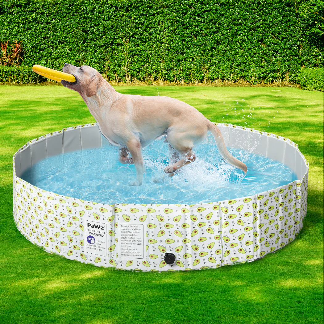 120cm Pet Dog Swimming Pool Cat Portable BathTub Kid Shower Washing Folding - Nurns
