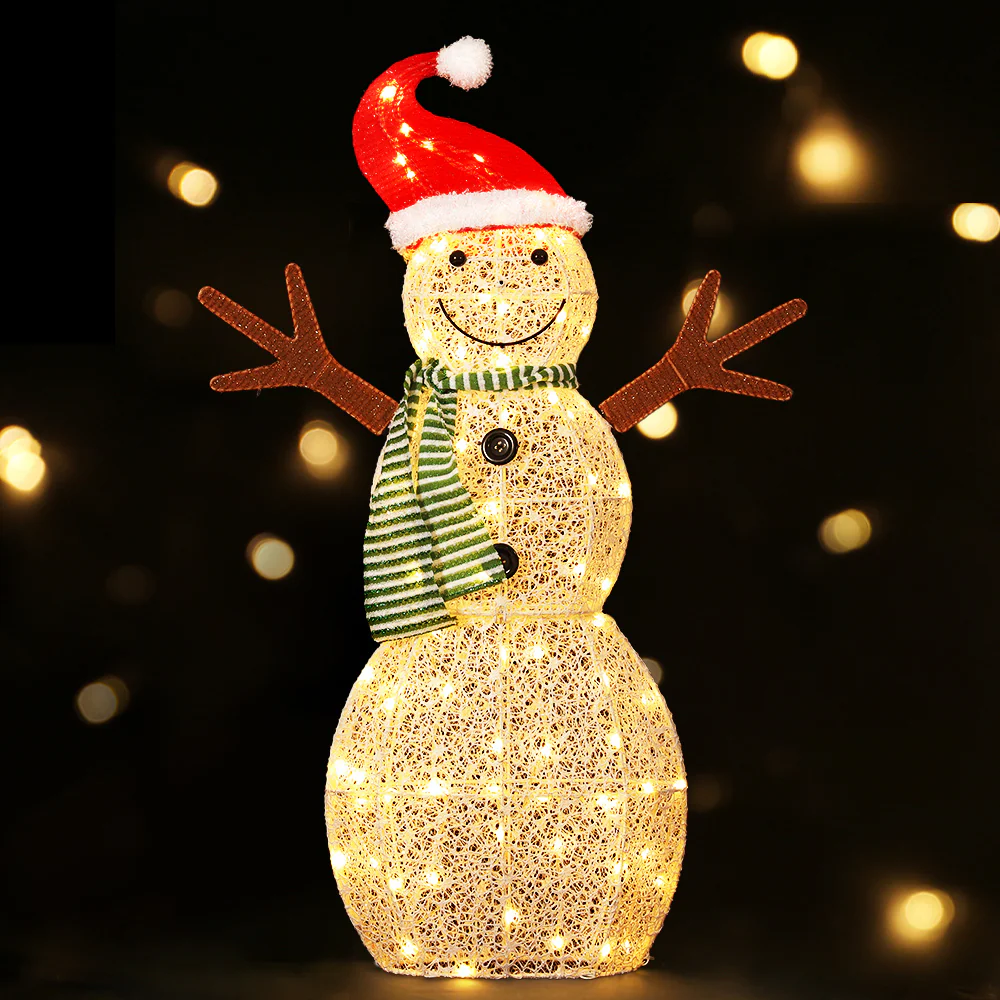 0.97M Christmas Lights Snowman 80 LED Decorations - Nurns