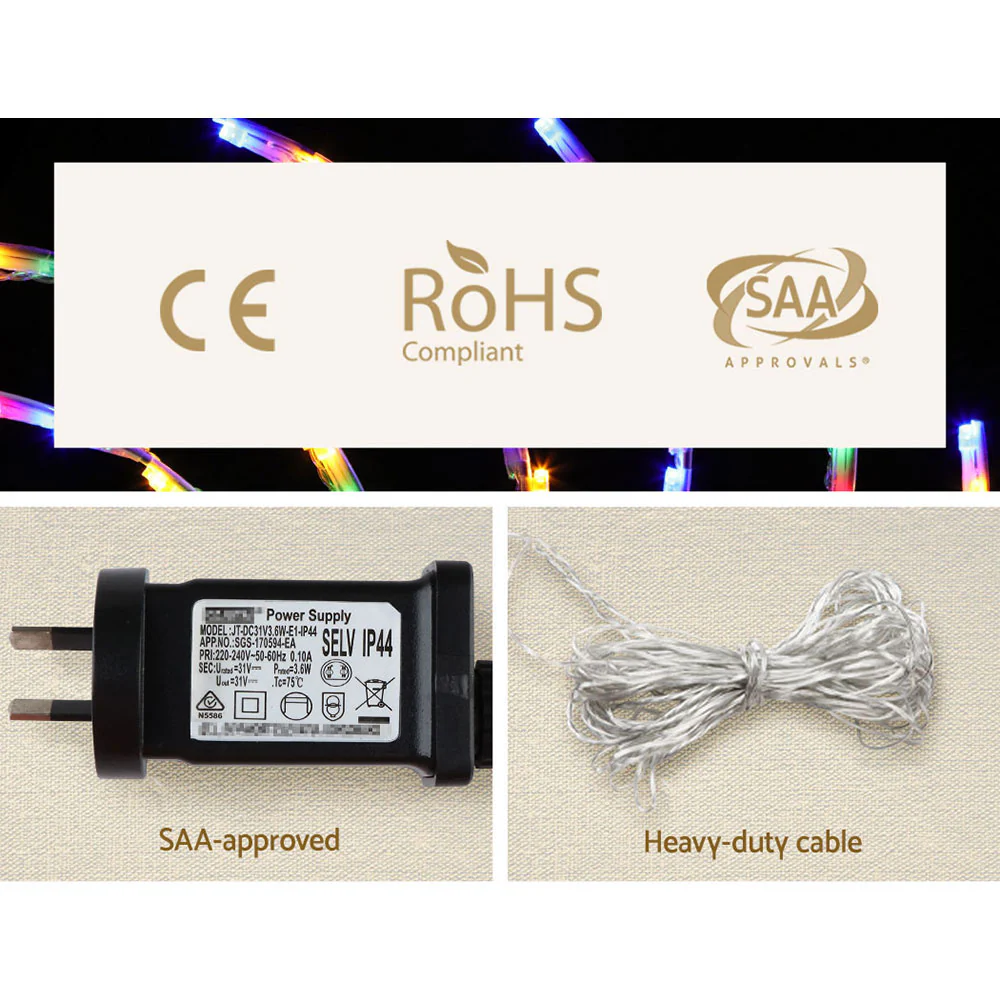 0.5M Christmas Lights 128 LED Spin Motif Light Decorations - Nurns