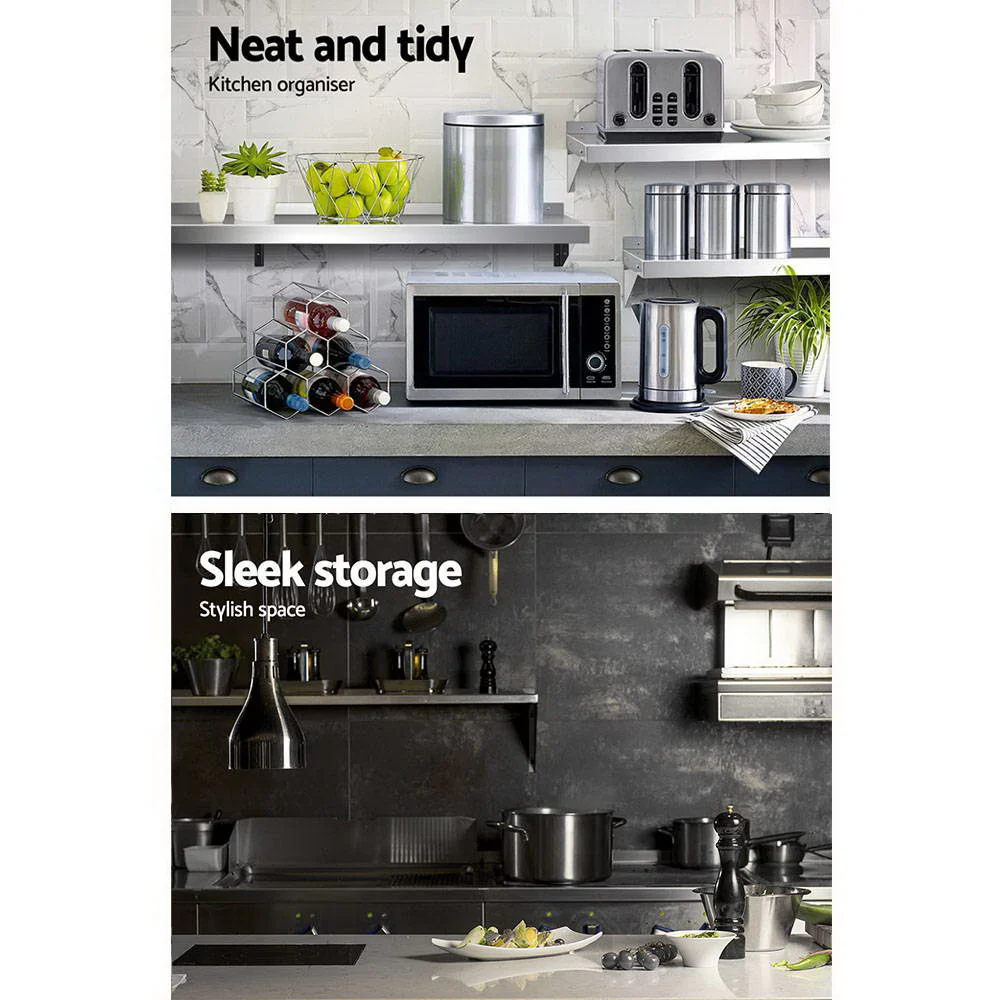 1800mm Stainless Steel Wall Shelf Kitchen Shelves Rack Mounted Display Shelving - Nurns