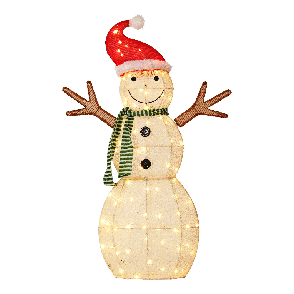 0.97M Christmas Lights Snowman 80 LED Decorations - Nurns