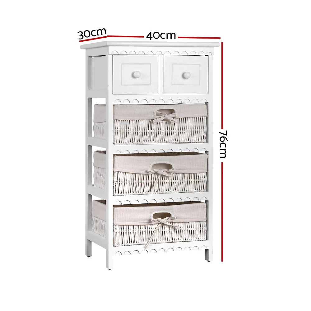 3 Basket Storage Drawers - White - Nurns