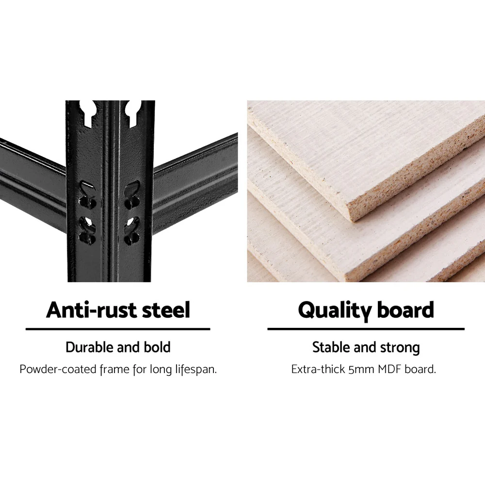 2.4MX1.8M Garage Shelving Warehouse Rack Pallet Racking Storage Steel Black - Nurns