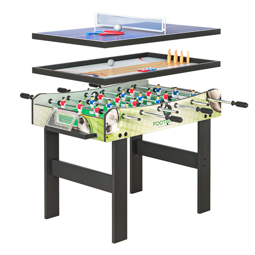 4-In-1 Soccer Table Tennis Bowling Shuffleboard Game Foosball Games Gift - Nurns