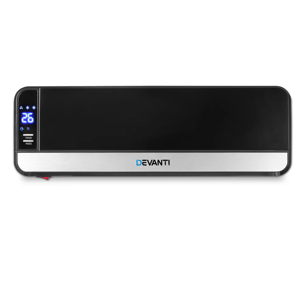 2000W Wall Mounted Panel Heater - Black - Nurns