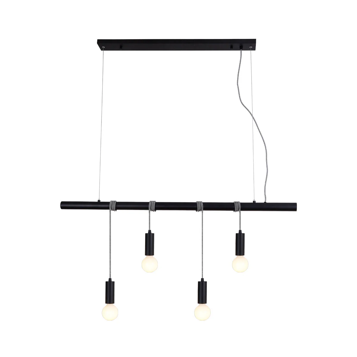 4 Lights Pendant Light - Black - Nurns