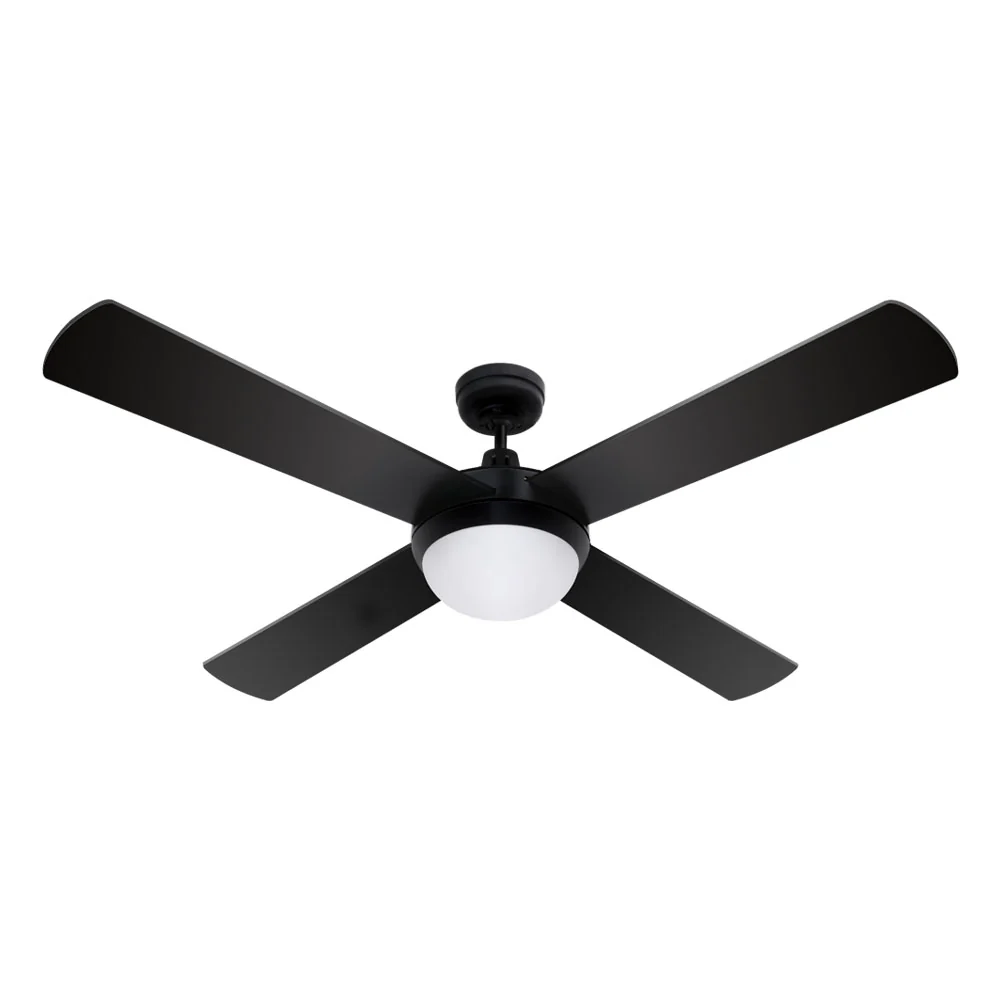 52'' Ceiling Fan w/Light w/Remote Timer - Black - Nurns