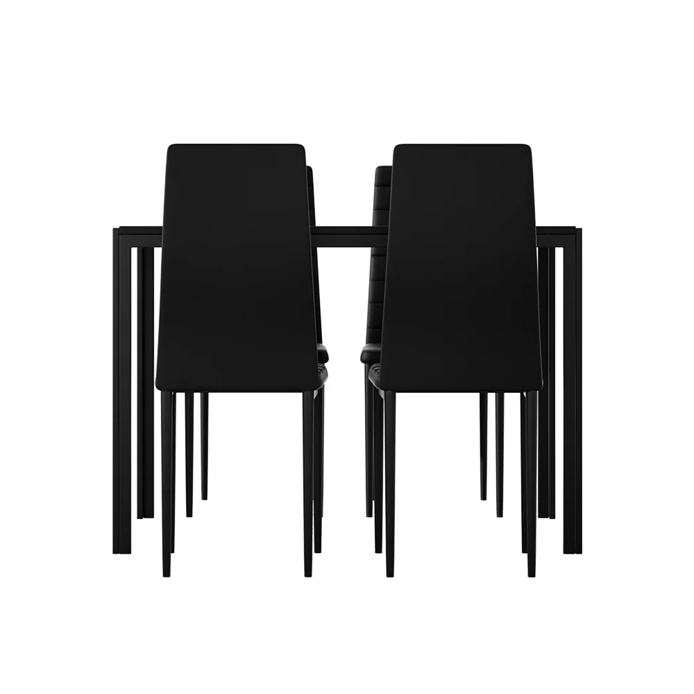 5-Piece Dante Black Dining Table & Chair Set - Nurns