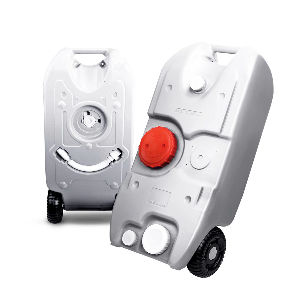 40L Portable Wheel Water Tank Camping Caravan Storage Grey - Nurns