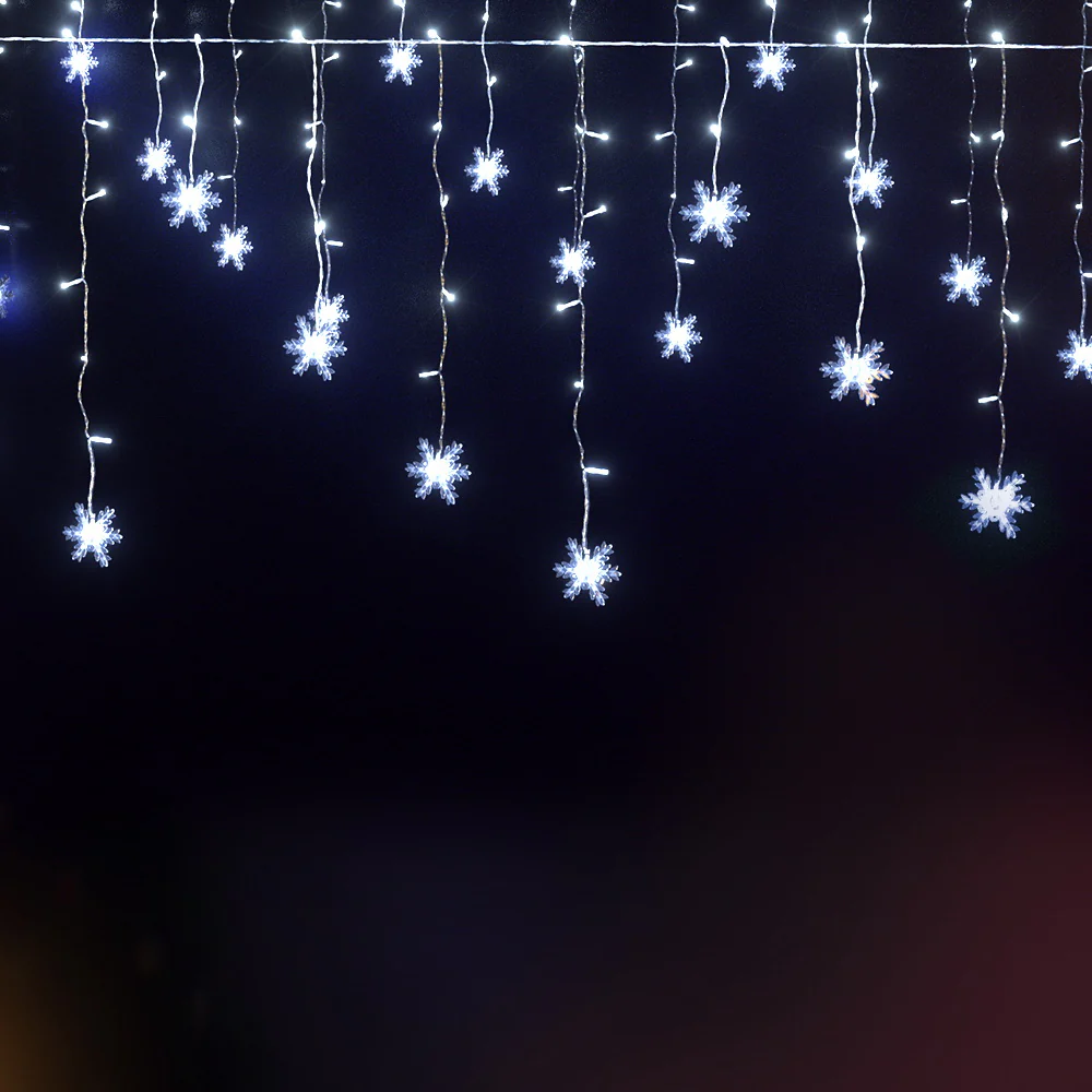 3M Christmas Icicle Lights String Lights 80 LED Solar Powered - Nurns