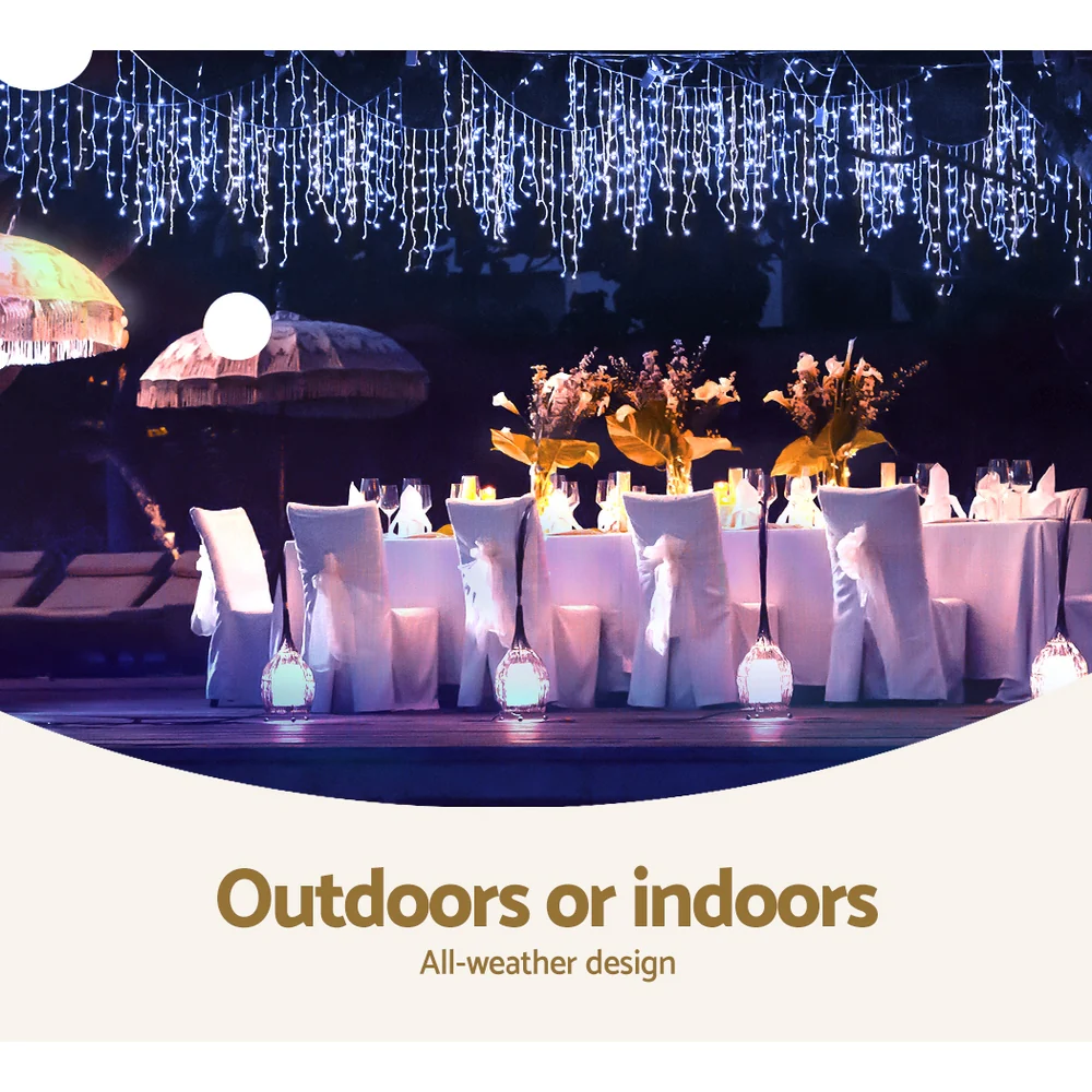 20M Christmas Lights Icicle Light 800 LED - Blue White - Nurns