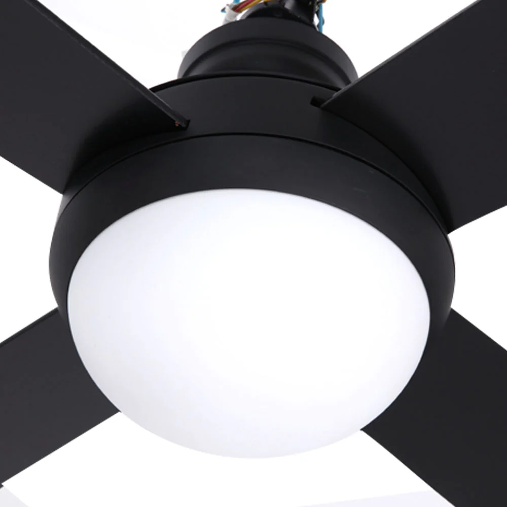 52'' Ceiling Fan w/Light w/Remote Timer - Black - Nurns