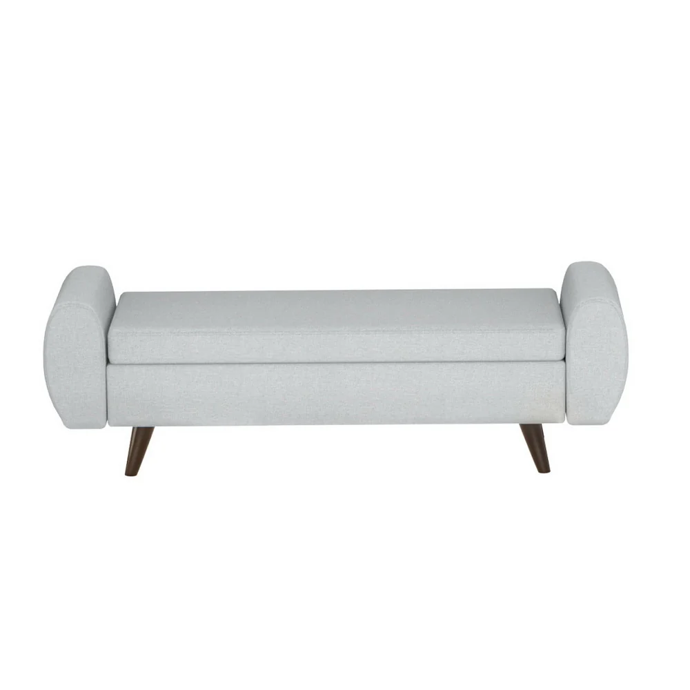140cm Storage Ottoman Blanket Box Armrest - Grey - Nurns