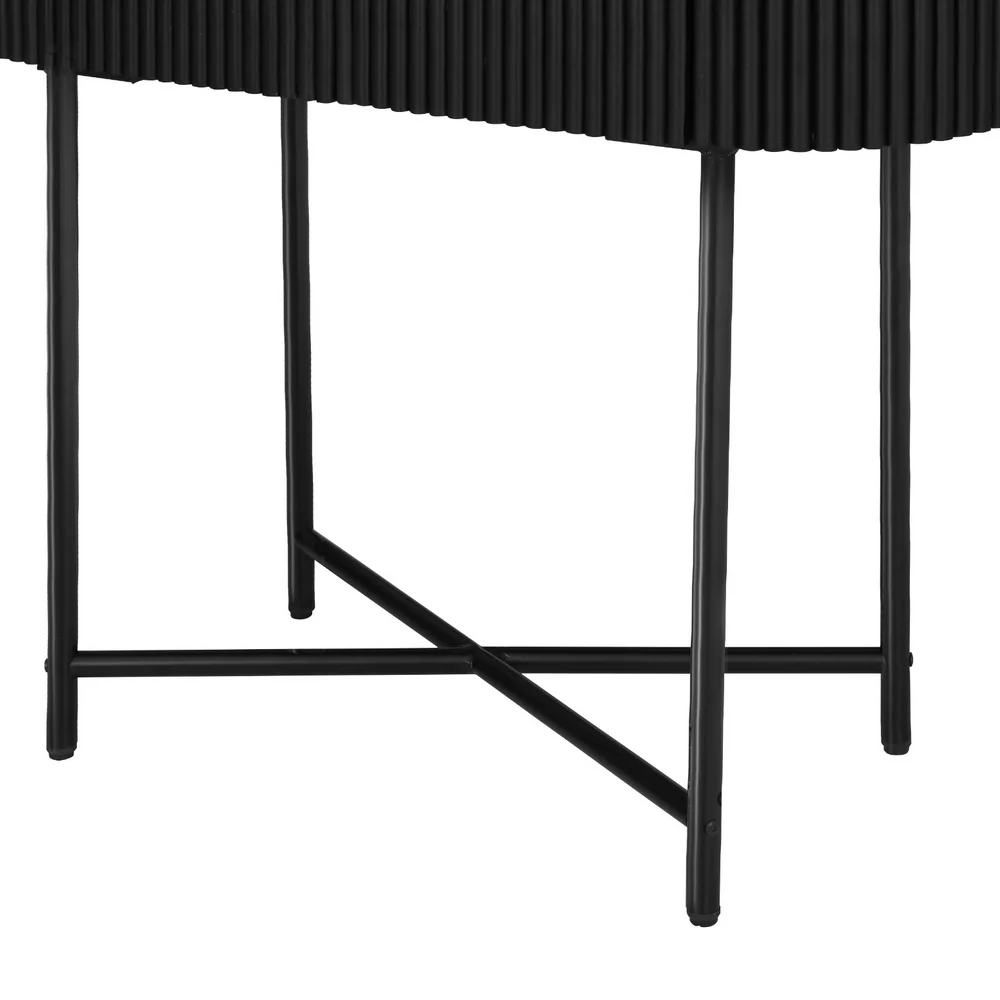 100cm Console Table 2 Drawers - Black - Nurns