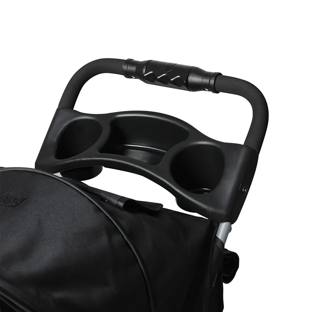 4 Wheels Pet Stroller Dog Cat Cage Puppy Pushchair Travel Walk Carrier Pram - Nurns