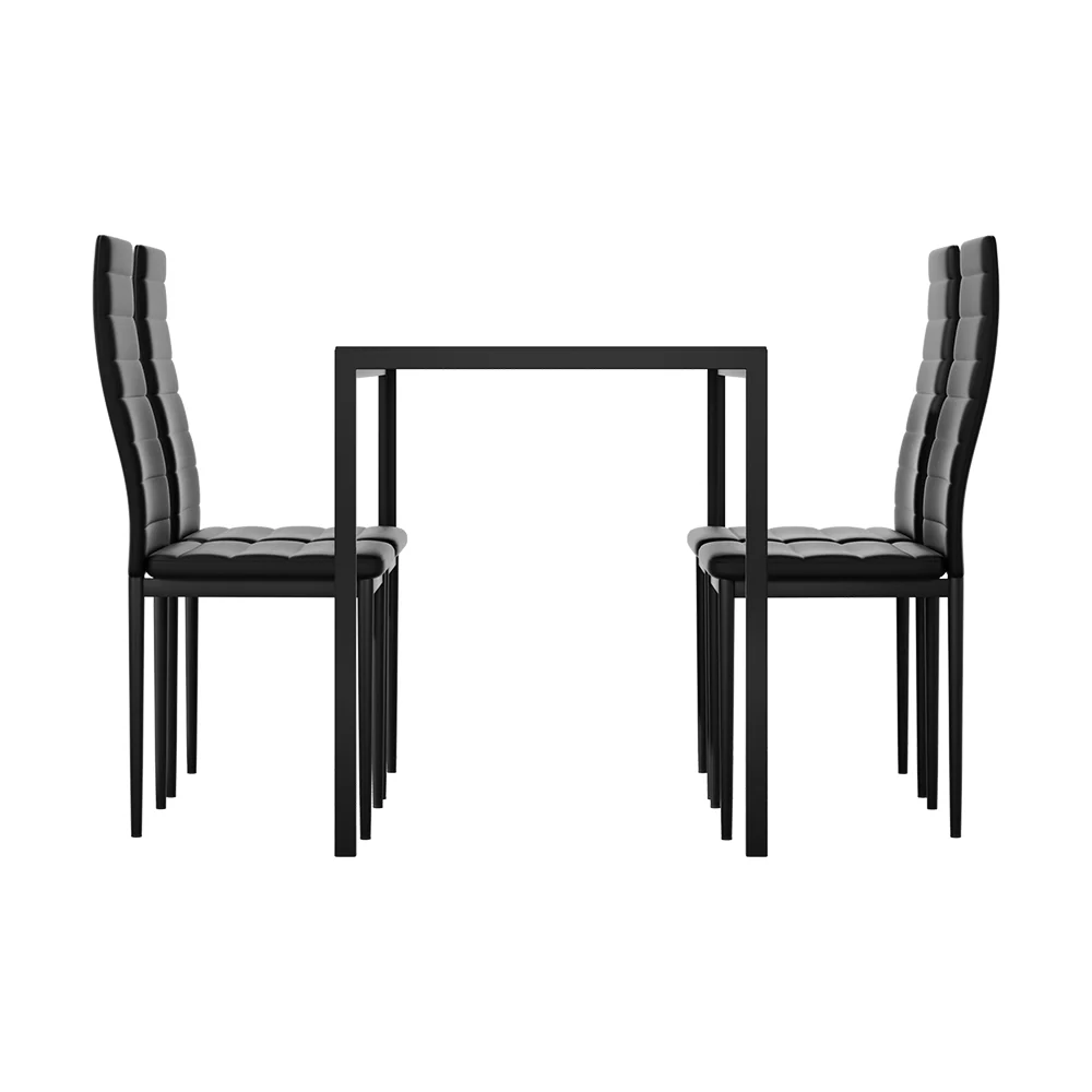 5-Piece Dante Black Dining Table & Chair Set - Nurns