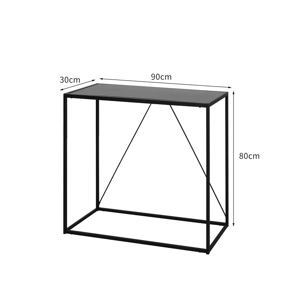 2-Tier Console Table Office Furniture - Black - Nurns