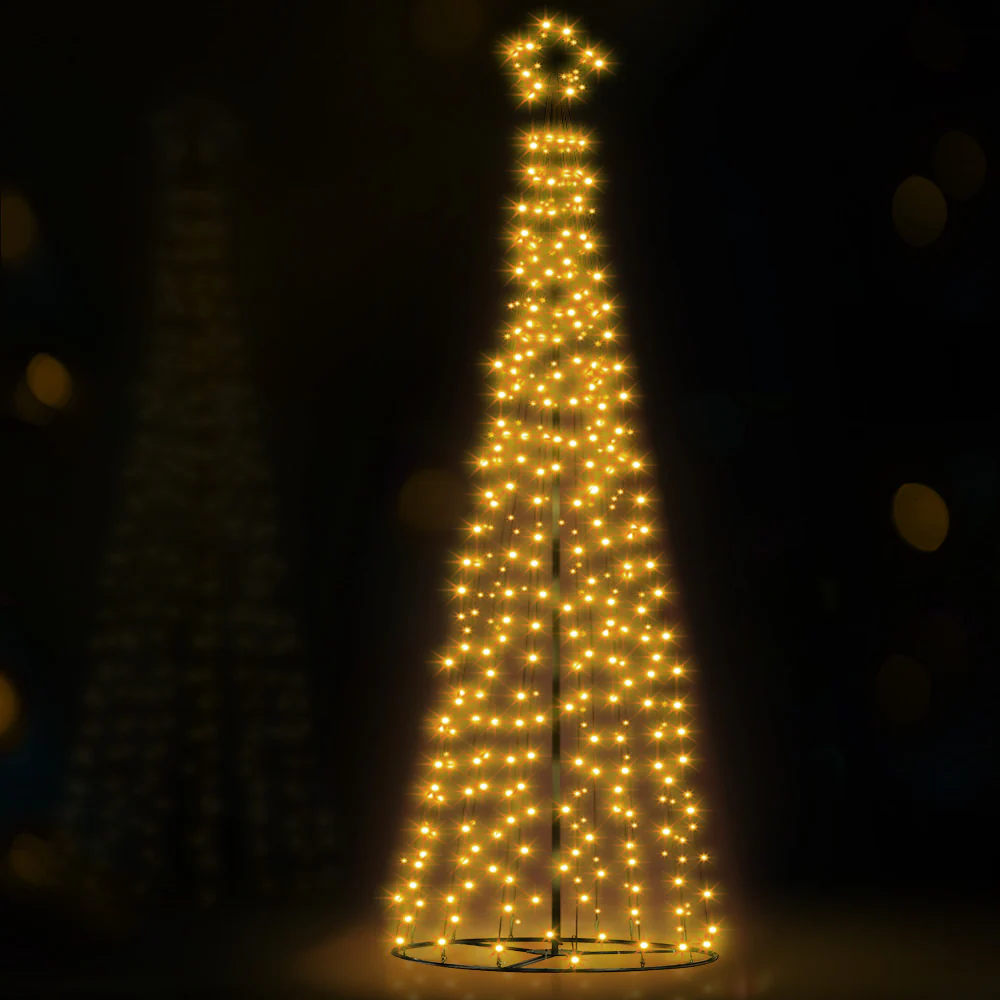 12 ft 3.6m 400 LED Solar Christmas Tree Xmas Tree Decorations 8 Light Modes - Warm White - Nurns