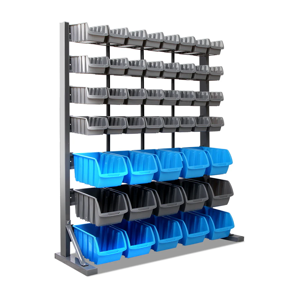 47 Storage Bin Rack Free Stand Steel Stand - Nurns