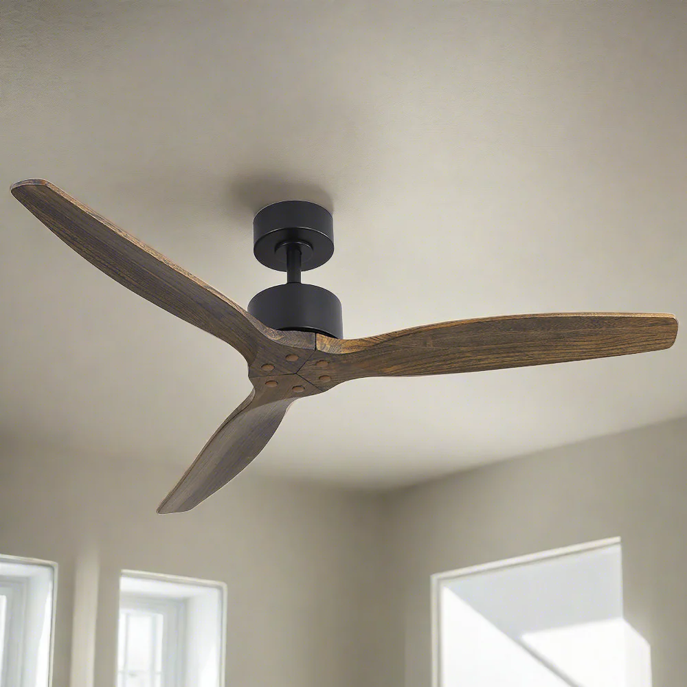 52'' Ceiling Fan With Remote Control Fans 3 Wooden Blades Timer 1300mm - Nurns