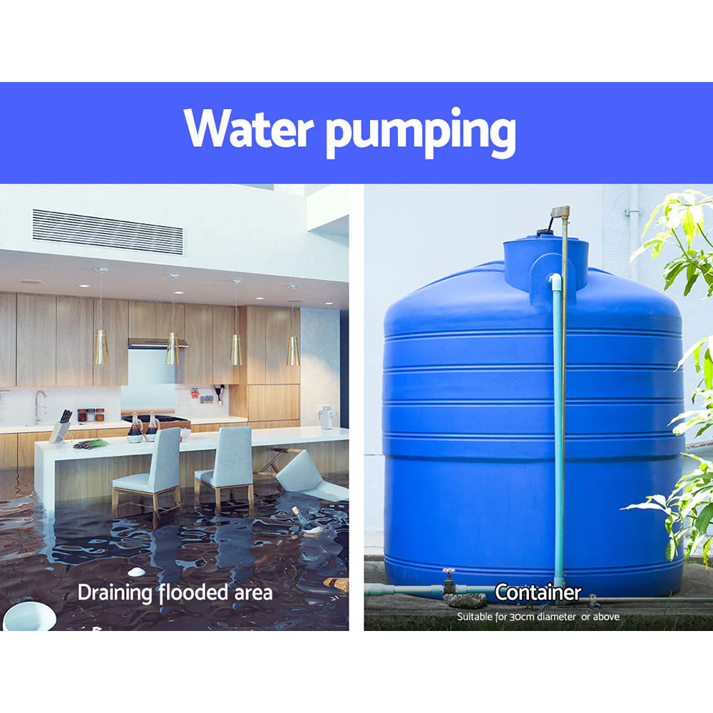 2000W Submersible Dirty Water Pump Bore Tank Well Steel Automatic - Nurns