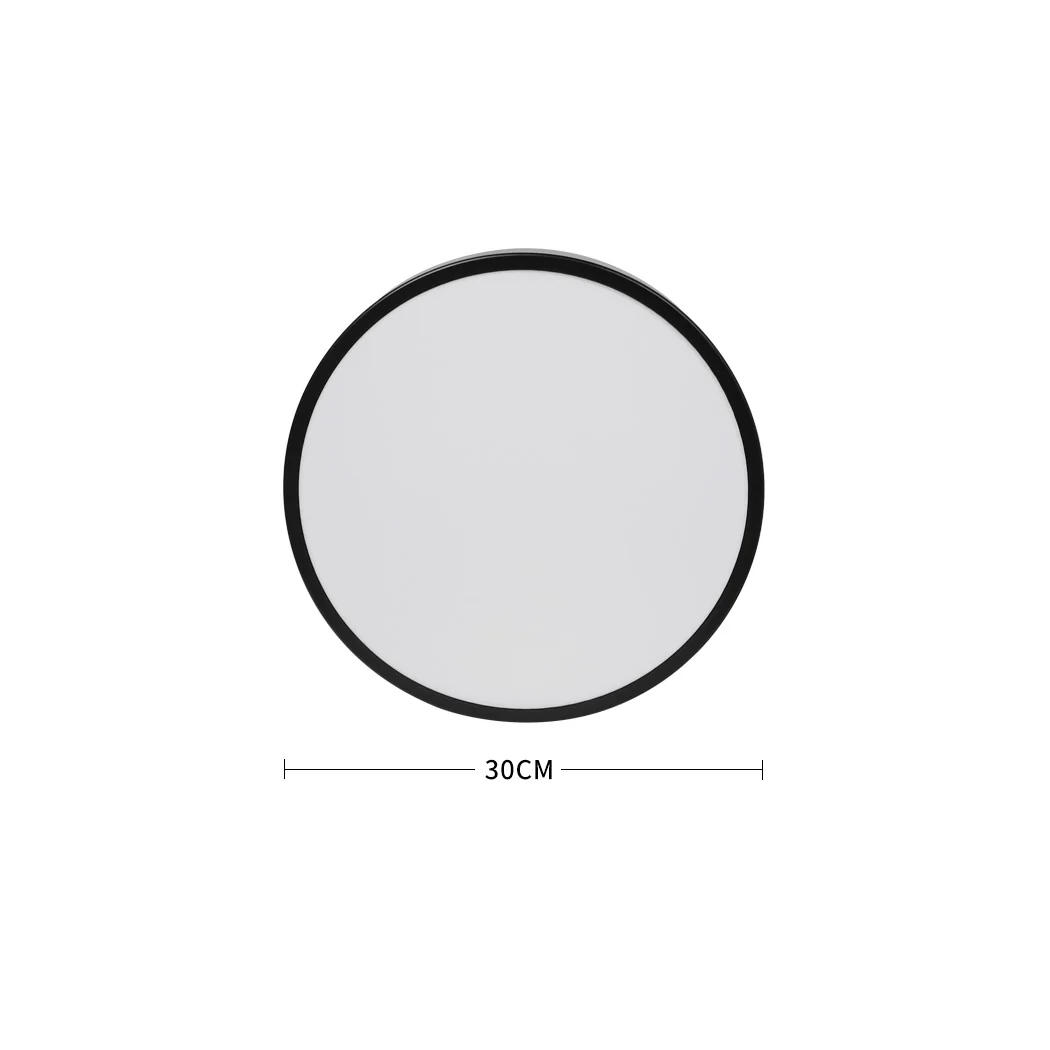 3-Colour Ultra-Thin 5cm Led Ceiling Light Modern Surface Mount 36W - Black - Nurns