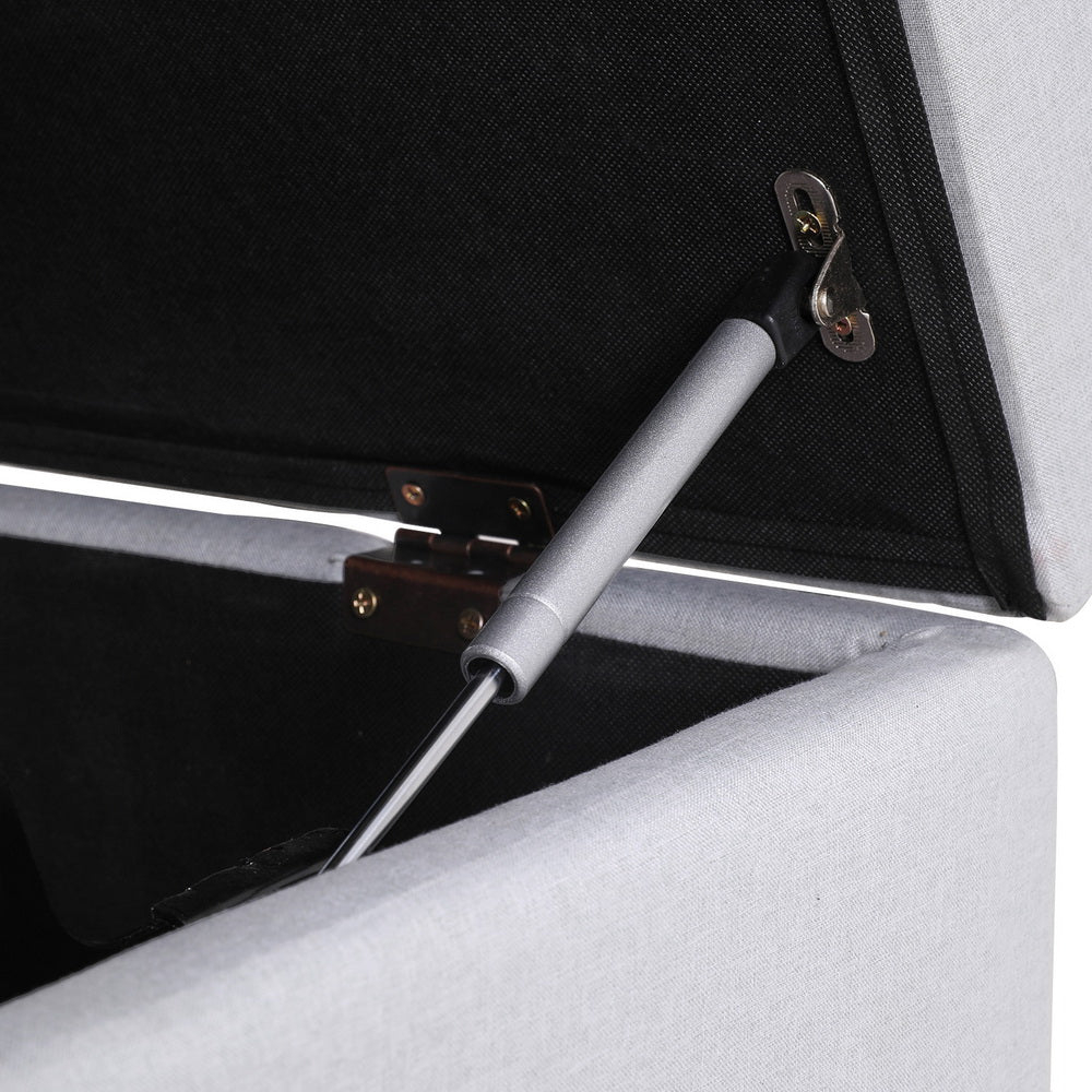 112cm Ottoman Storage Sofa Bed Foldable - Grey - Nurns