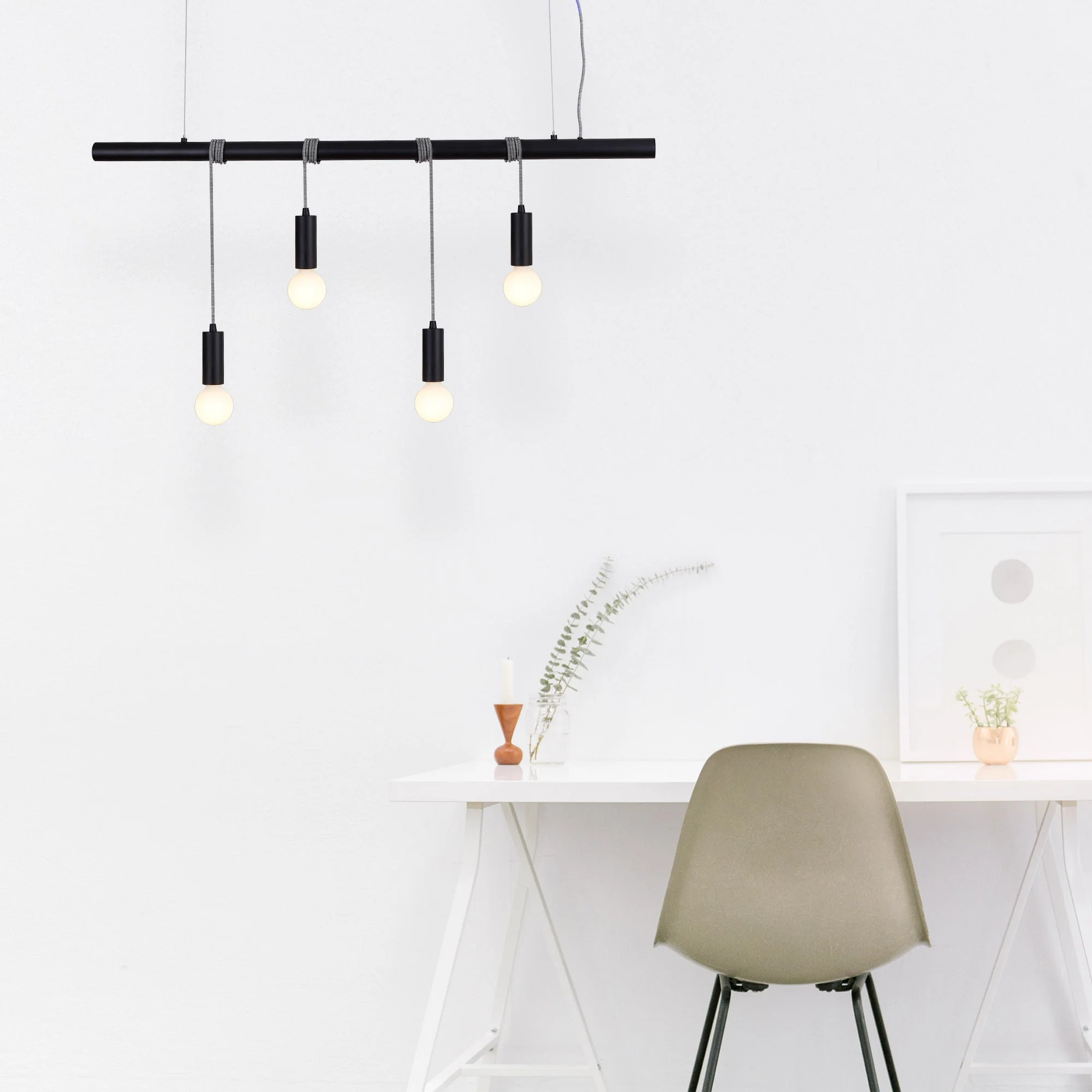 4 Lights Pendant Light - Black - Nurns
