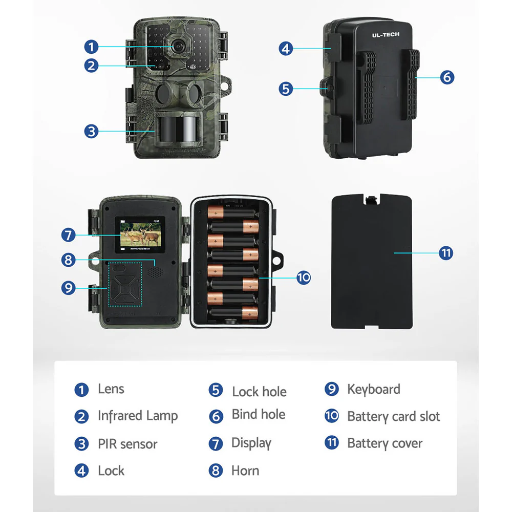 4K 16MP Trail Camera Wildlife Hunting Security Cam Night Vision - Nurns