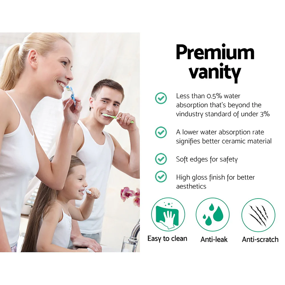 41.5x41.5x14.5cm Ceramic Rectangle Sink Bowl - White - Nurns