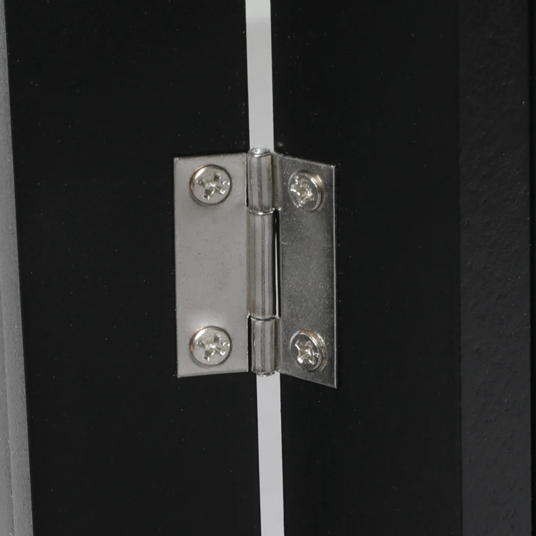 3 Panels Wooden Pet Gate Dog Fence Safety Stair Barrier Security Door Black - Nurns