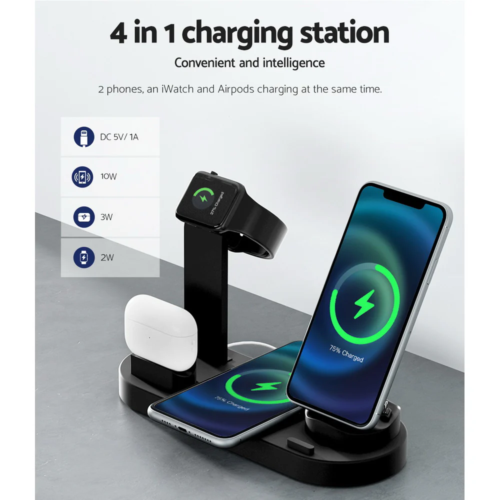 4-in-1 Wireless Charger Dock Multi-function Charging Station for Phone - Nurns