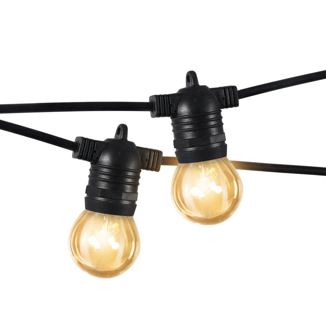 30M 30 LED Bulbs Festoon String Lights Christmas Party Waterproof Outdoor - Warm White - Nurns