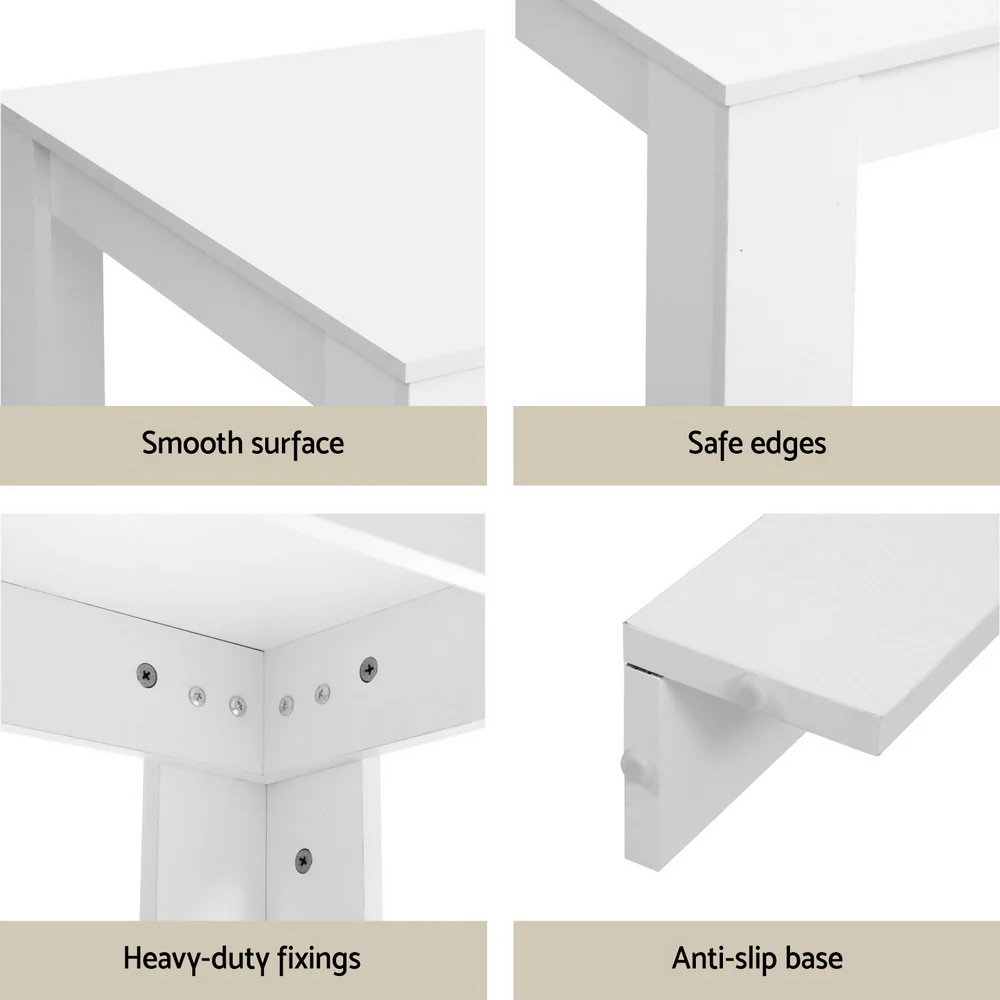 5-Piece Rocco White Dining Table & Chair Set Sherpa - Nurns