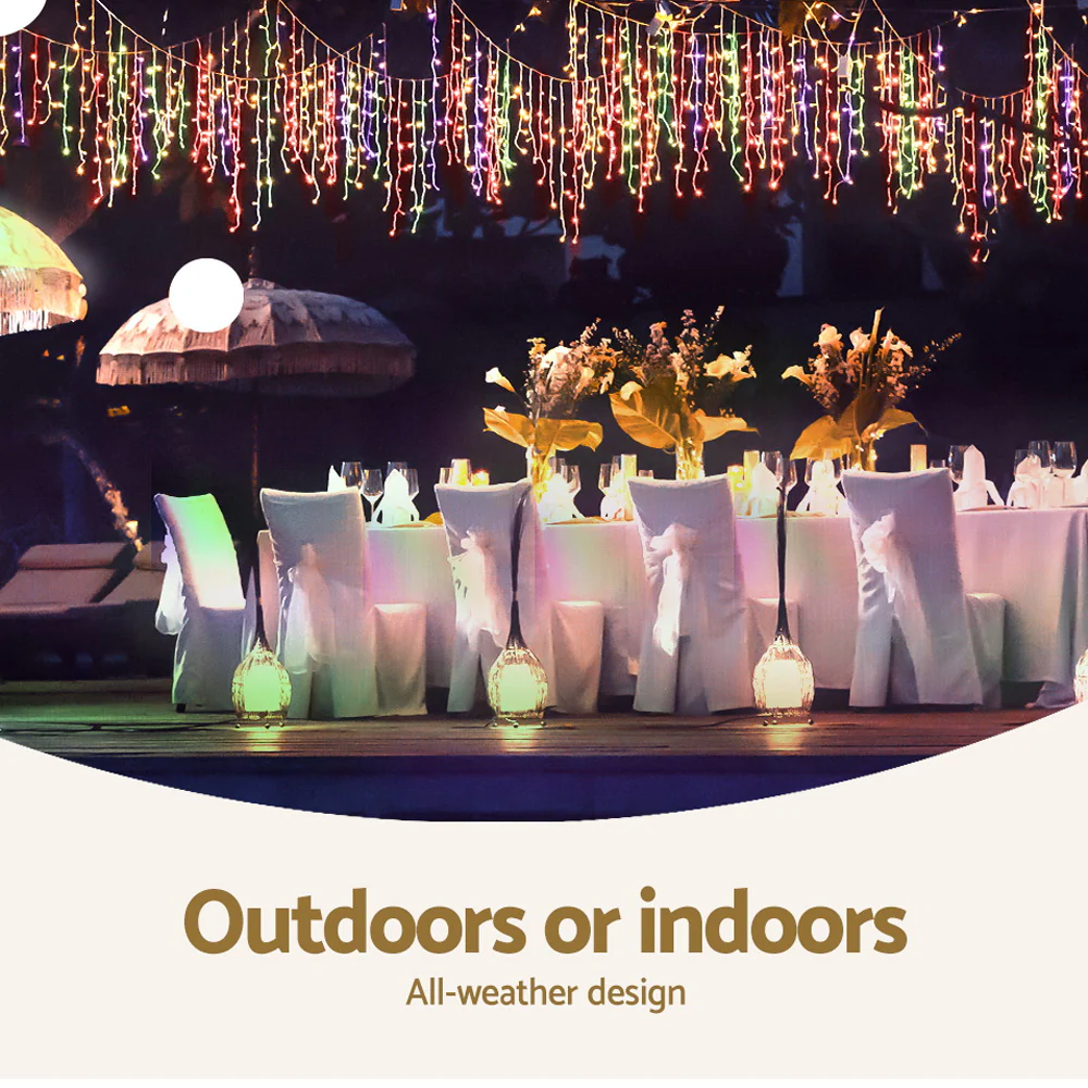 12.5M Solar Christmas Lights Icicle String Light - Multi Colour - Nurns