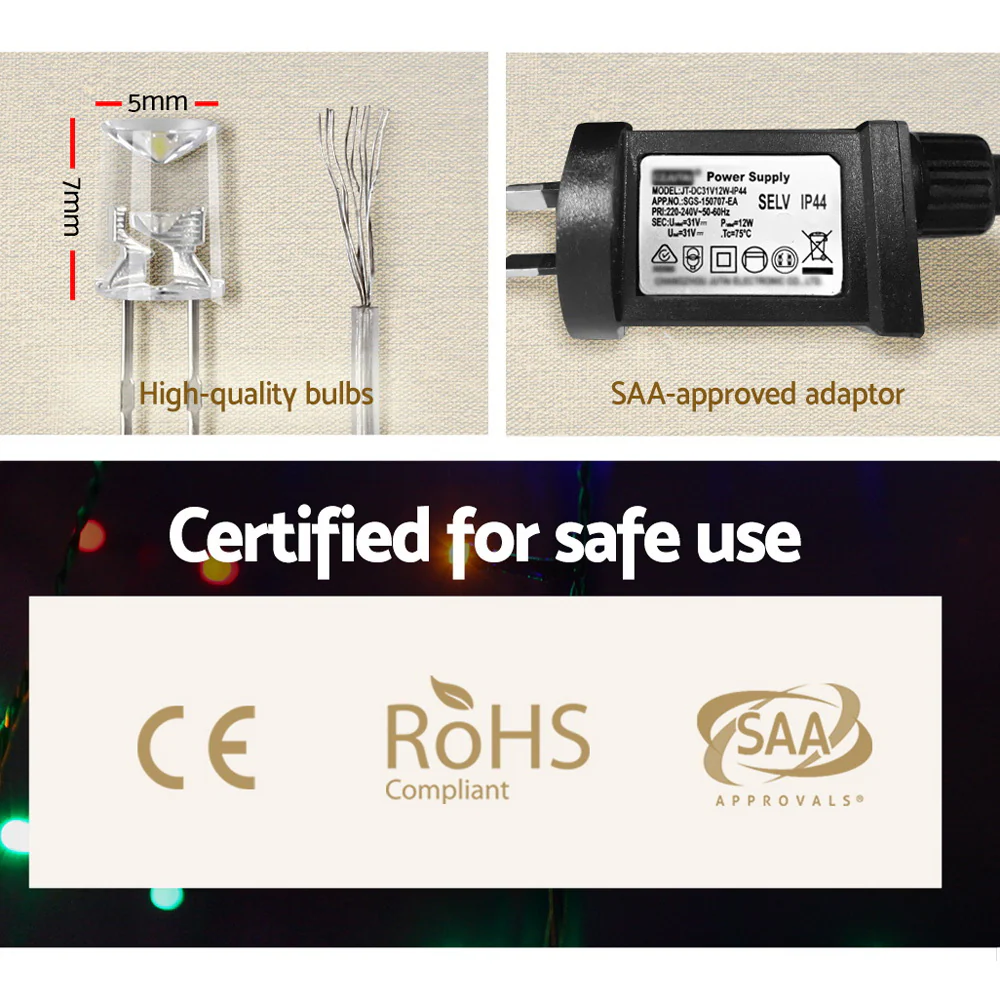 100M Christmas Lights String Light 500 LED - Colourful - Nurns