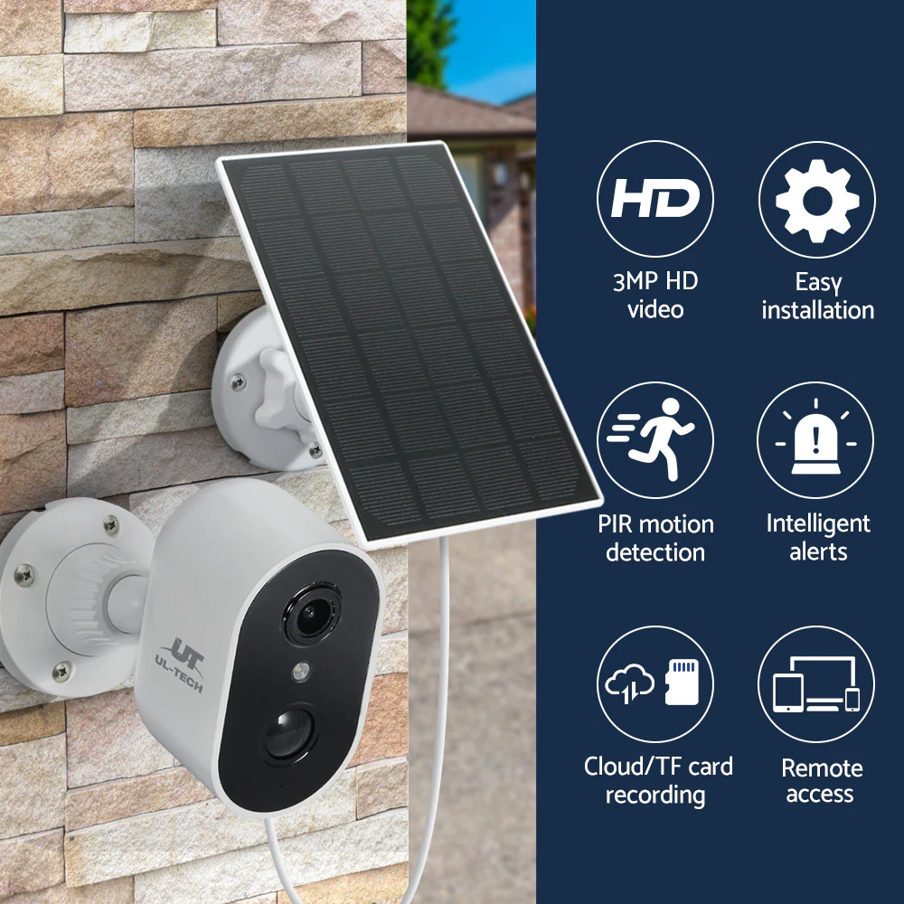 1080P Wireless Security IP Camera Rechargeable Outdoor CCTV Solar Panel - Nurns