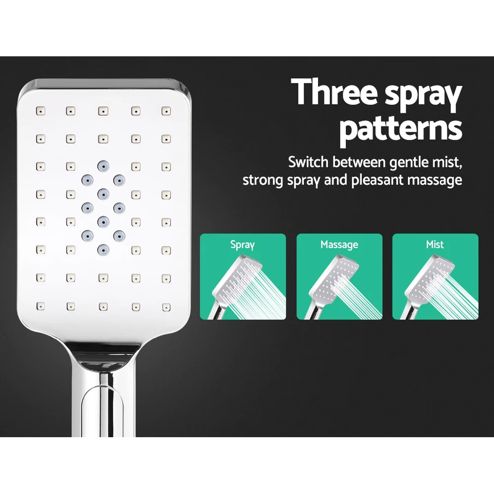 10'' Rain Shower Head Set Handheld Square High Pressure Chrome - Nurns