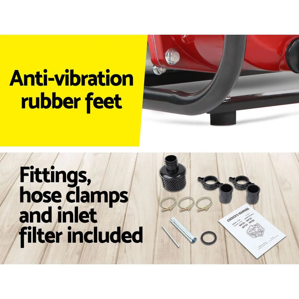 2inch High Flow Water Pump 235cc - Black & Red - Nurns