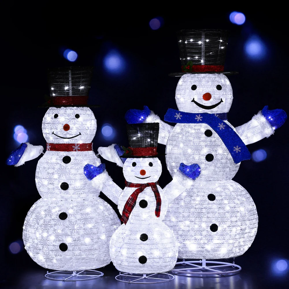 3-Pieces Christmas Lights 330 LED Fairy Light Snowman Decorations - Nurns