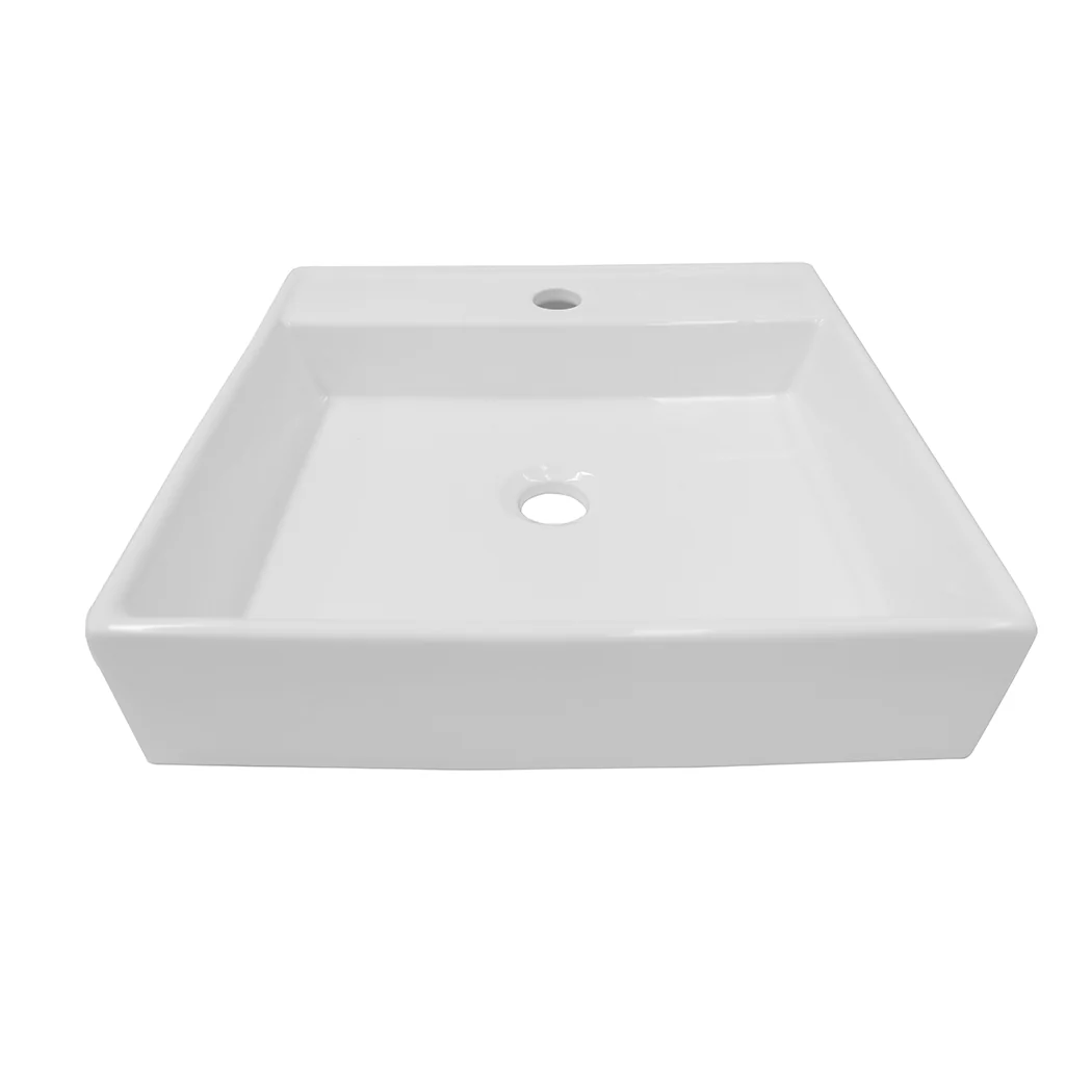 44x44cm Ceramic Basin Bathroom Wash Counter - Square - Nurns